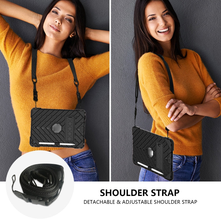 For iPad 10.2 2021 / 2020 / 2019 Shockproof Rhombus Robot PC + Silicone Protective Case with Holder & Shoulder Strap