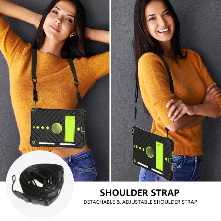 For iPad 10.2 2021 / 2020 / 2019 Shockproof Rhombus Robot PC + Silicone Protective Case with Holder & Shoulder Strap