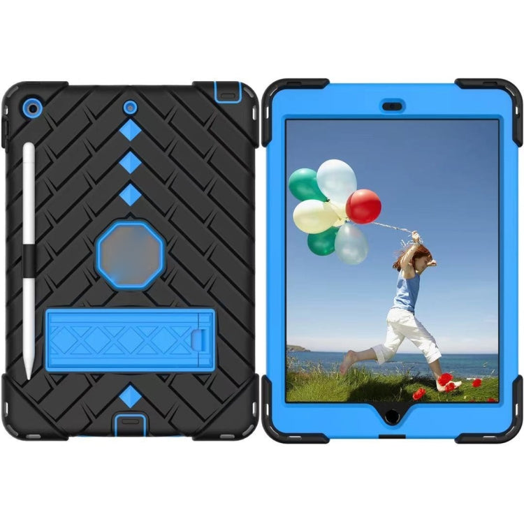 For iPad 10.2 2021 / 2020 / 2019 Shockproof Rhombus Robot PC + Silicone Protective Case with Holder & Shoulder Strap