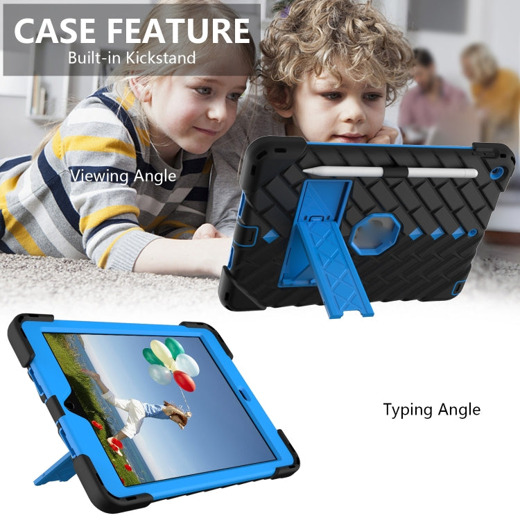 For iPad 10.2 2021 / 2020 / 2019 Shockproof Rhombus Robot PC + Silicone Protective Case with Holder & Shoulder Strap