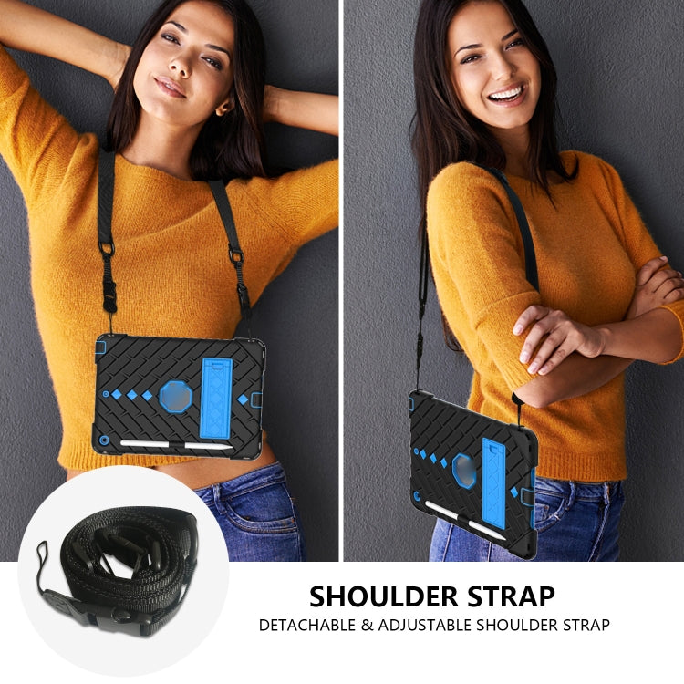 For iPad 10.2 2021 / 2020 / 2019 Shockproof Rhombus Robot PC + Silicone Protective Case with Holder & Shoulder Strap