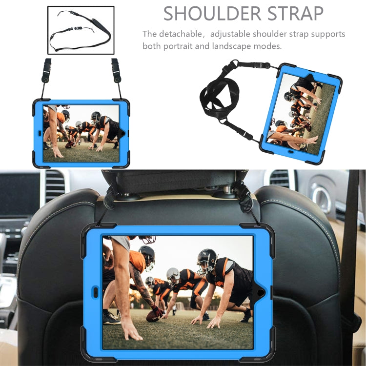 For iPad 10.2 2021 / 2020 / 2019 Shockproof Rhombus Robot PC + Silicone Protective Case with Holder & Shoulder Strap