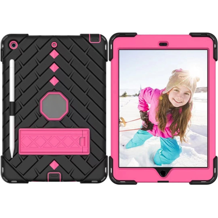 For iPad 10.2 2021 / 2020 / 2019 Shockproof Rhombus Robot PC + Silicone Protective Case with Holder & Shoulder Strap