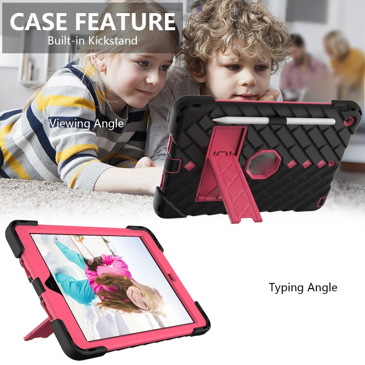 For iPad 10.2 2021 / 2020 / 2019 Shockproof Rhombus Robot PC + Silicone Protective Case with Holder & Shoulder Strap