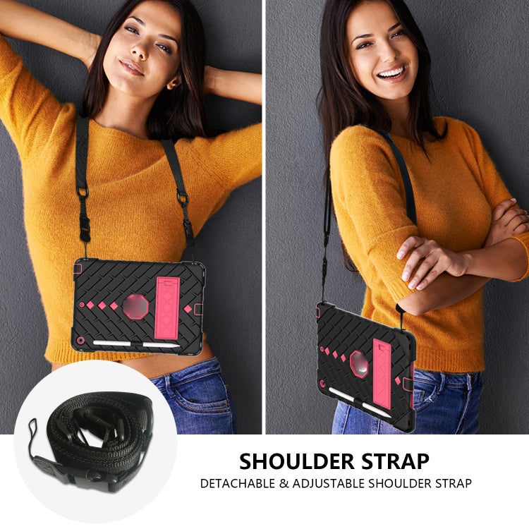 For iPad 10.2 2021 / 2020 / 2019 Shockproof Rhombus Robot PC + Silicone Protective Case with Holder & Shoulder Strap
