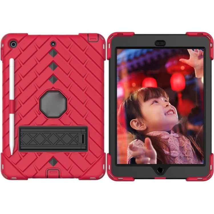 For iPad 10.2 2021 / 2020 / 2019 Shockproof Rhombus Robot PC + Silicone Protective Case with Holder & Shoulder Strap