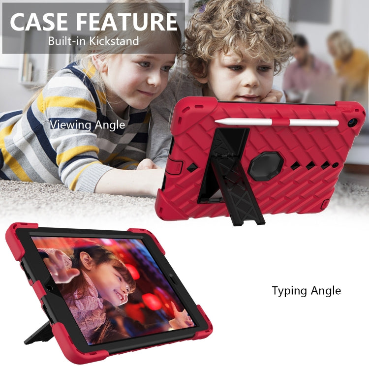 For iPad 10.2 2021 / 2020 / 2019 Shockproof Rhombus Robot PC + Silicone Protective Case with Holder & Shoulder Strap