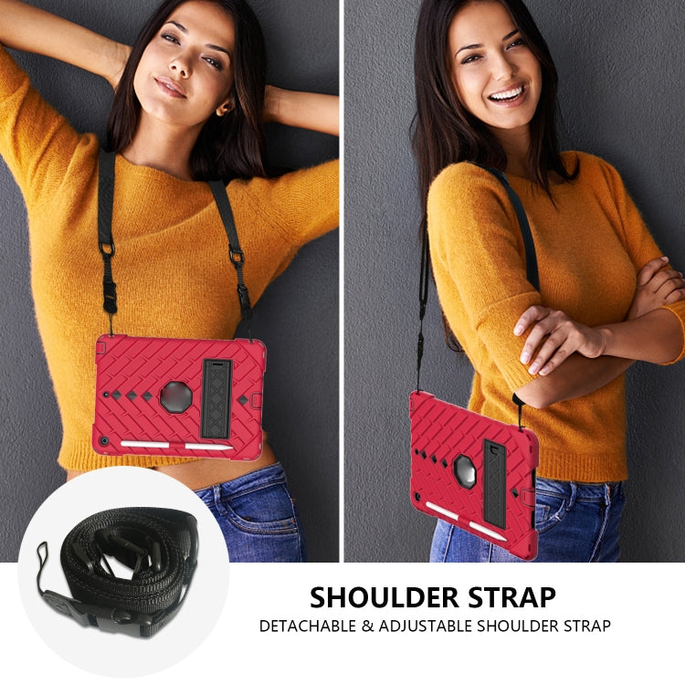For iPad 10.2 2021 / 2020 / 2019 Shockproof Rhombus Robot PC + Silicone Protective Case with Holder & Shoulder Strap