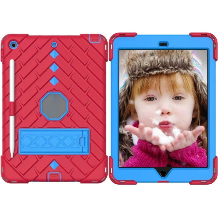 For iPad 10.2 2021 / 2020 / 2019 Shockproof Rhombus Robot PC + Silicone Protective Case with Holder & Shoulder Strap