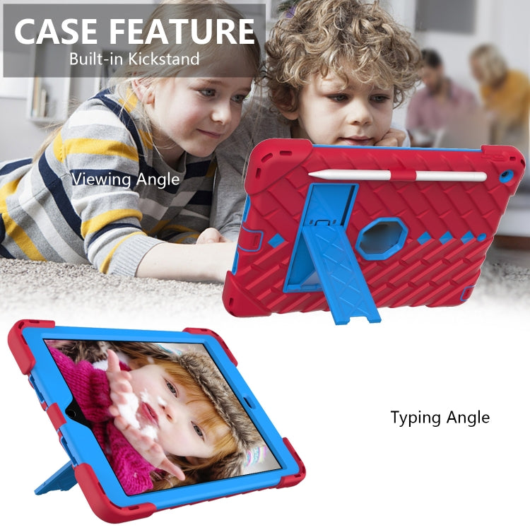 For iPad 10.2 2021 / 2020 / 2019 Shockproof Rhombus Robot PC + Silicone Protective Case with Holder & Shoulder Strap
