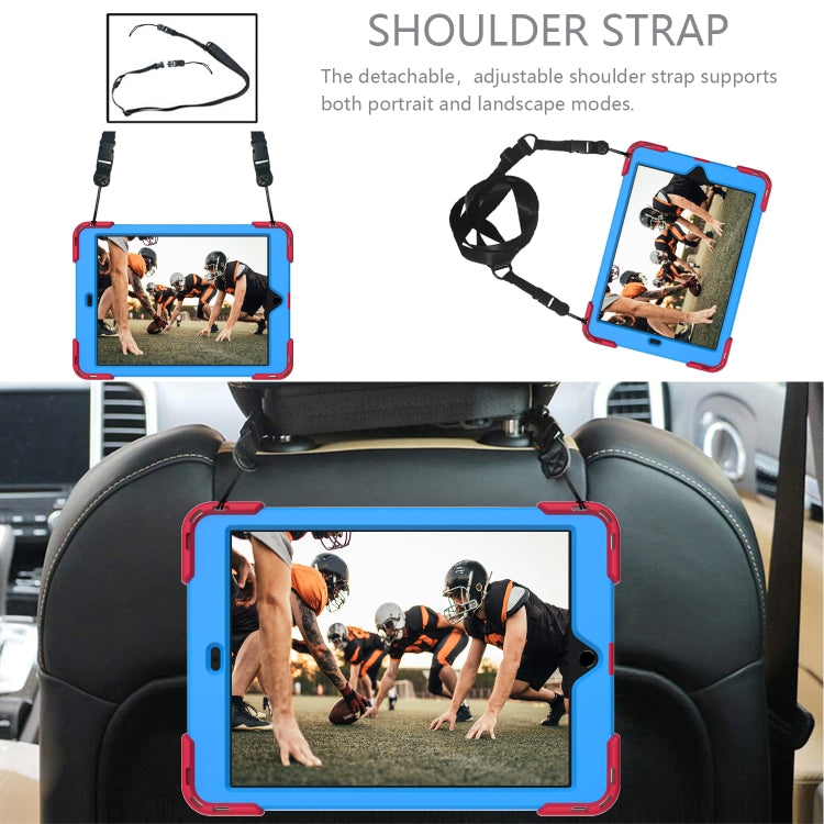 For iPad 10.2 2021 / 2020 / 2019 Shockproof Rhombus Robot PC + Silicone Protective Case with Holder & Shoulder Strap