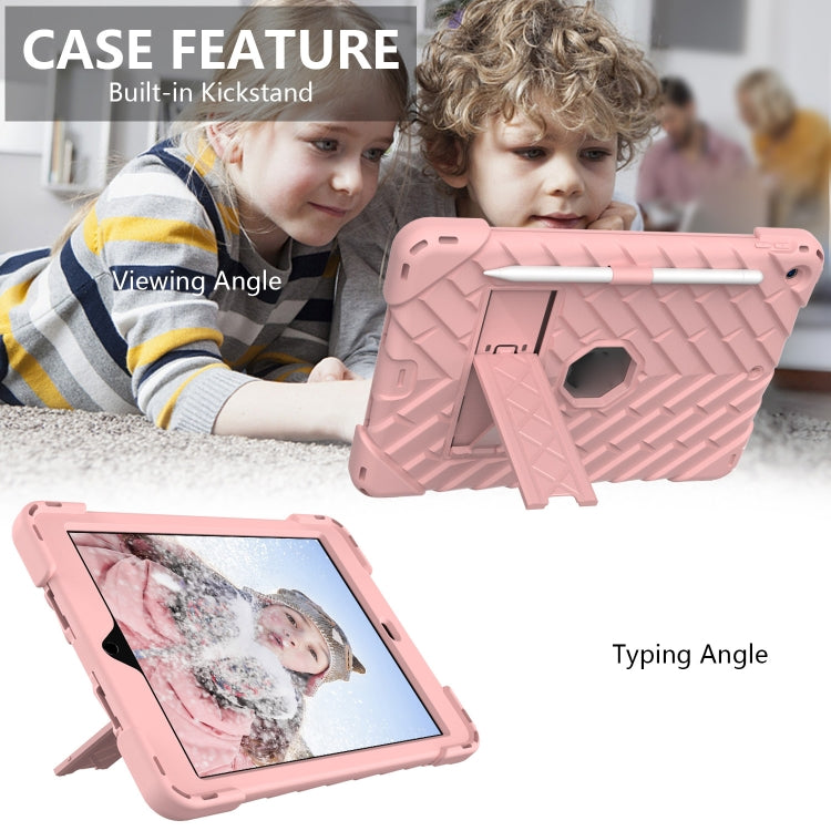 For iPad 10.2 2021 / 2020 / 2019 Shockproof Rhombus Robot PC + Silicone Protective Case with Holder & Shoulder Strap