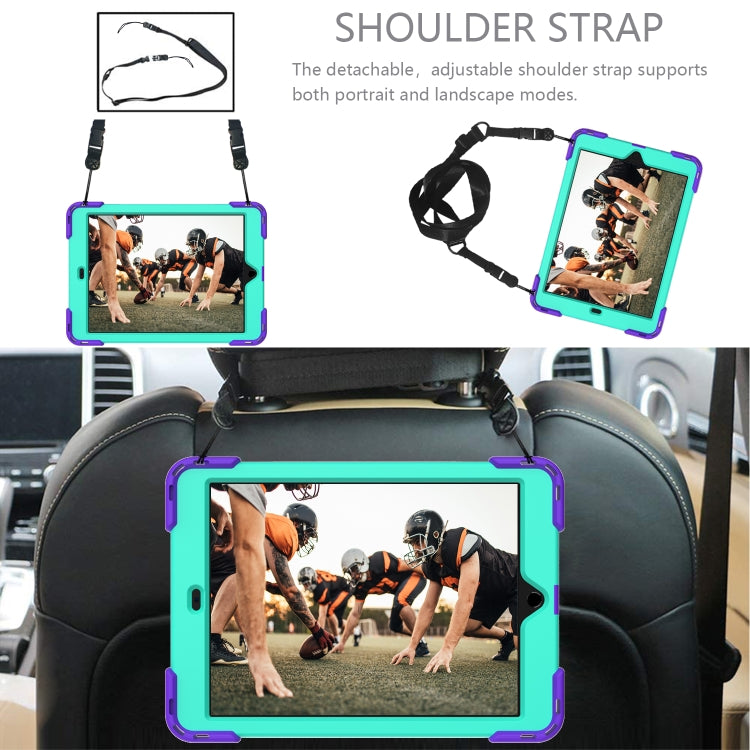 For iPad 10.2 2021 / 2020 / 2019 Shockproof Rhombus Robot PC + Silicone Protective Case with Holder & Shoulder Strap