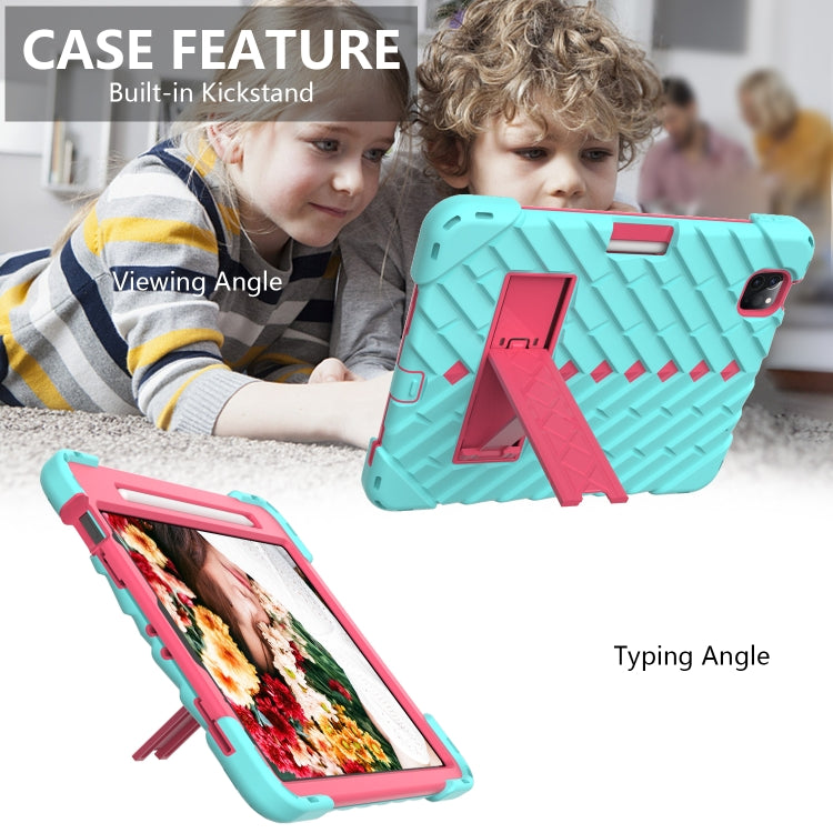 Shockproof Rhombus Robot PC + Silicone Protective Case with Holder & Shoulder Strap For iPad Air 2022 / 2020 10.9
