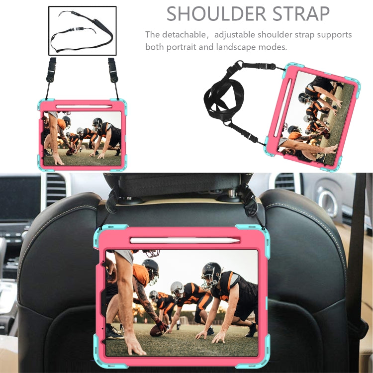 Shockproof Rhombus Robot PC + Silicone Protective Case with Holder & Shoulder Strap For iPad Air 2022 / 2020 10.9