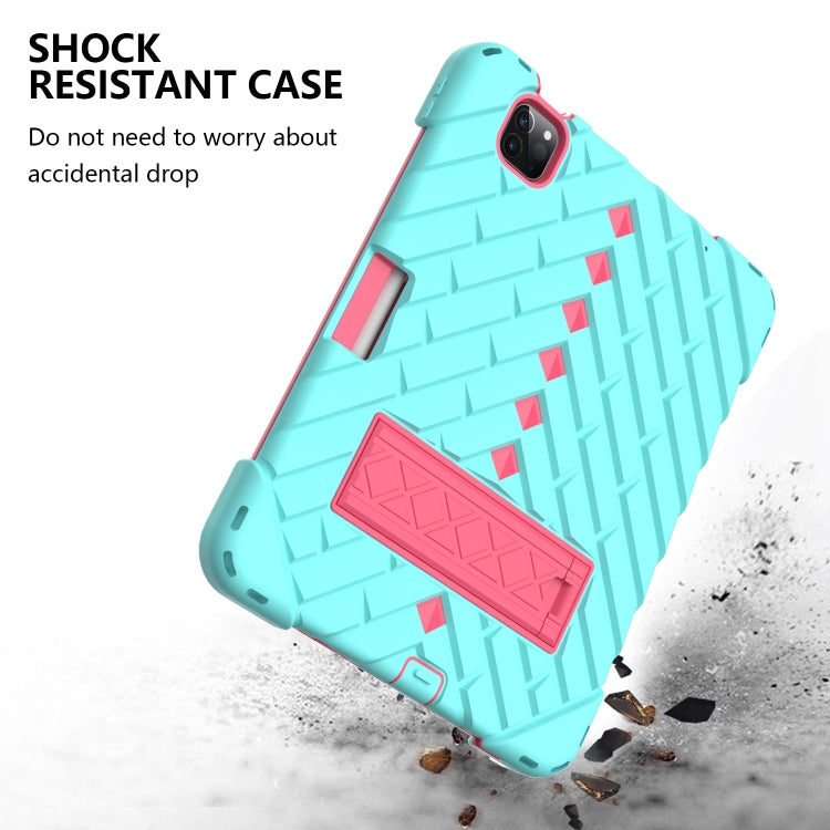 Shockproof Rhombus Robot PC + Silicone Protective Case with Holder & Shoulder Strap For iPad Air 2022 / 2020 10.9