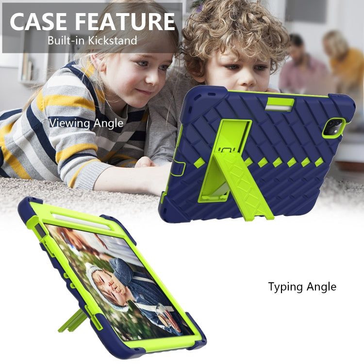 Shockproof Rhombus Robot PC + Silicone Protective Case with Holder & Shoulder Strap For iPad Air 2022 / 2020 10.9