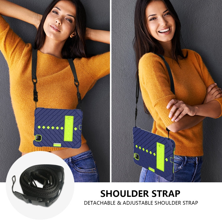 Shockproof Rhombus Robot PC + Silicone Protective Case with Holder & Shoulder Strap For iPad Air 2022 / 2020 10.9
