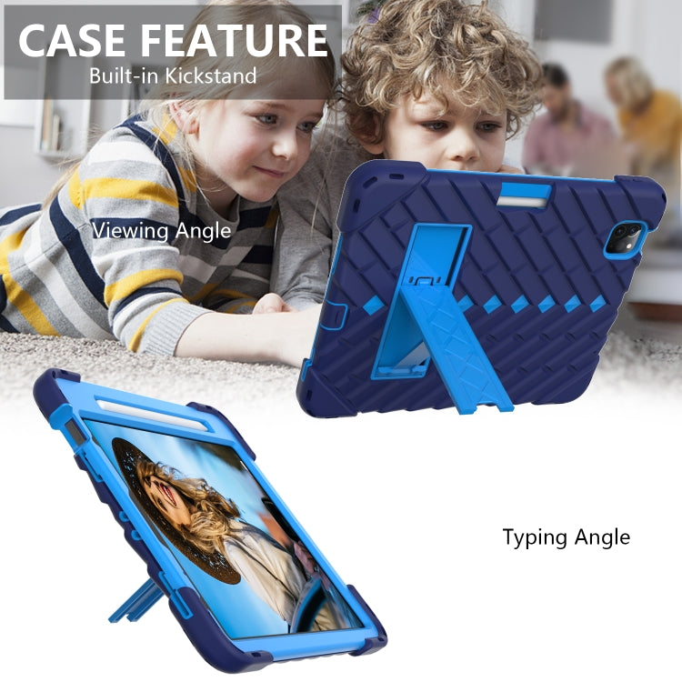 Shockproof Rhombus Robot PC + Silicone Protective Case with Holder & Shoulder Strap For iPad Air 2022 / 2020 10.9