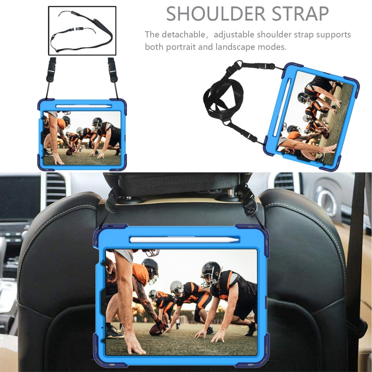 Shockproof Rhombus Robot PC + Silicone Protective Case with Holder & Shoulder Strap For iPad Air 2022 / 2020 10.9
