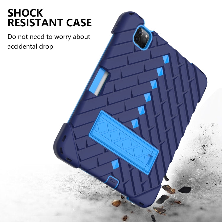 Shockproof Rhombus Robot PC + Silicone Protective Case with Holder & Shoulder Strap For iPad Air 2022 / 2020 10.9