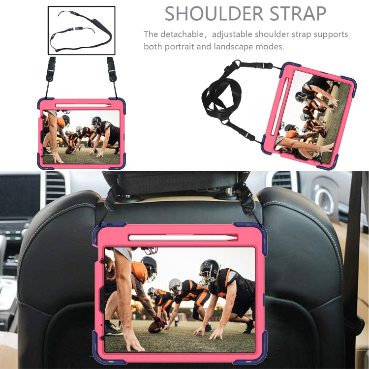 Shockproof Rhombus Robot PC + Silicone Protective Case with Holder & Shoulder Strap For iPad Air 2022 / 2020 10.9