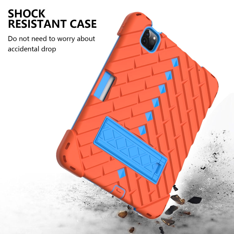 Shockproof Rhombus Robot PC + Silicone Protective Case with Holder & Shoulder Strap For iPad Air 2022 / 2020 10.9