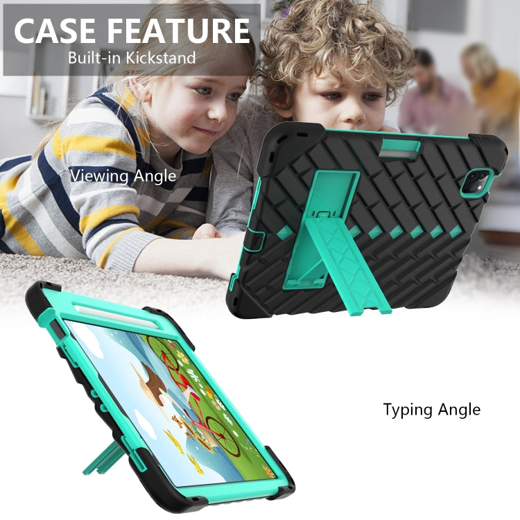 Shockproof Rhombus Robot PC + Silicone Protective Case with Holder & Shoulder Strap For iPad Air 2022 / 2020 10.9