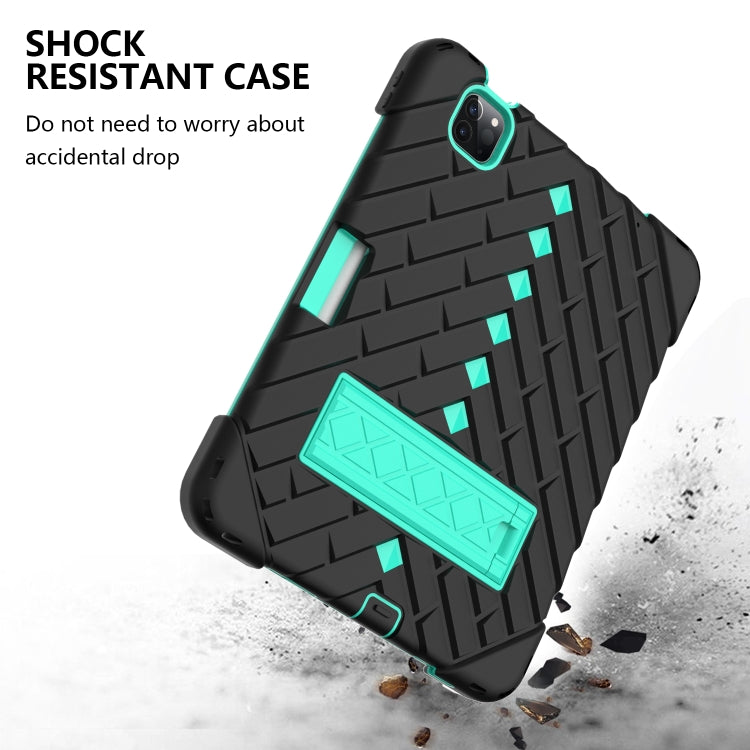 Shockproof Rhombus Robot PC + Silicone Protective Case with Holder & Shoulder Strap For iPad Air 2022 / 2020 10.9