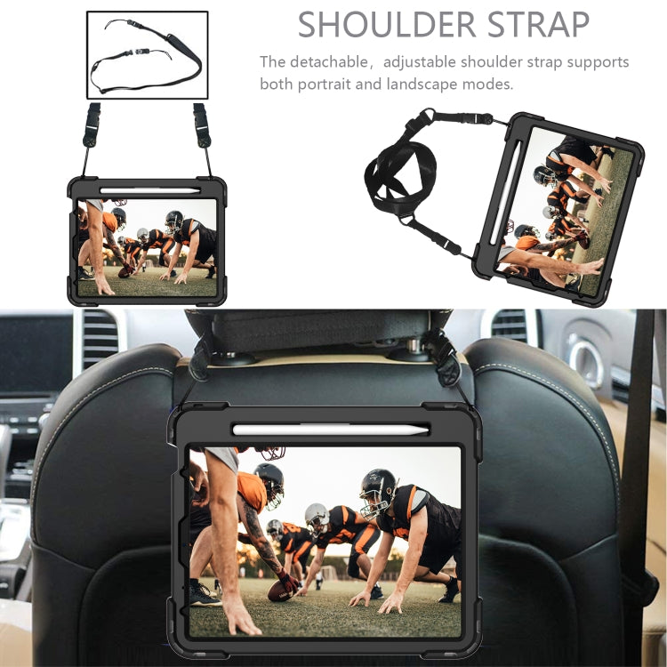 Shockproof Rhombus Robot PC + Silicone Protective Case with Holder & Shoulder Strap For iPad Air 2022 / 2020 10.9