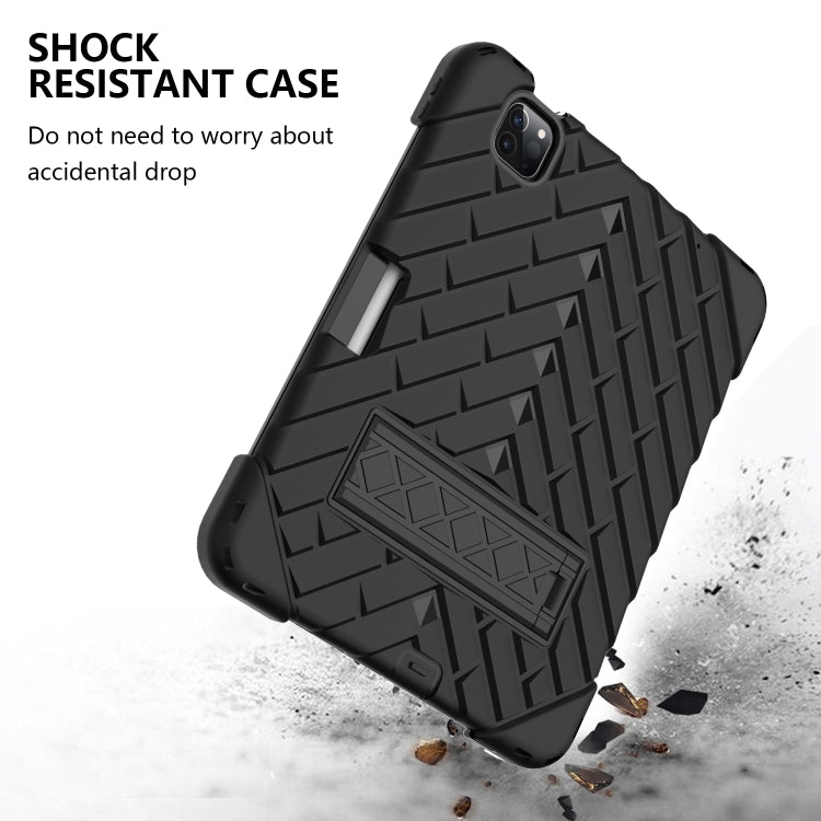 Shockproof Rhombus Robot PC + Silicone Protective Case with Holder & Shoulder Strap For iPad Air 2022 / 2020 10.9