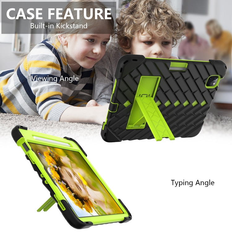 Shockproof Rhombus Robot PC + Silicone Protective Case with Holder & Shoulder Strap For iPad Air 2022 / 2020 10.9