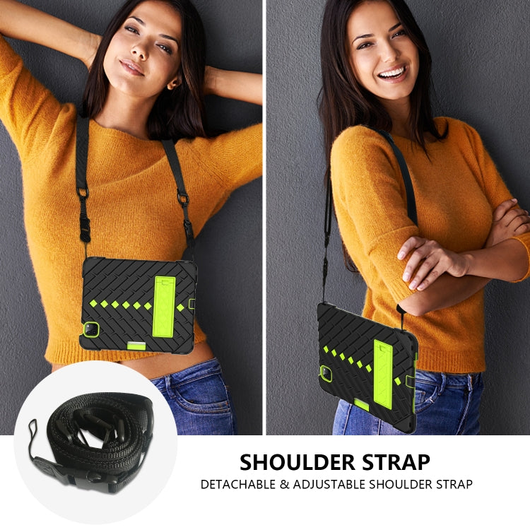 Shockproof Rhombus Robot PC + Silicone Protective Case with Holder & Shoulder Strap For iPad Air 2022 / 2020 10.9