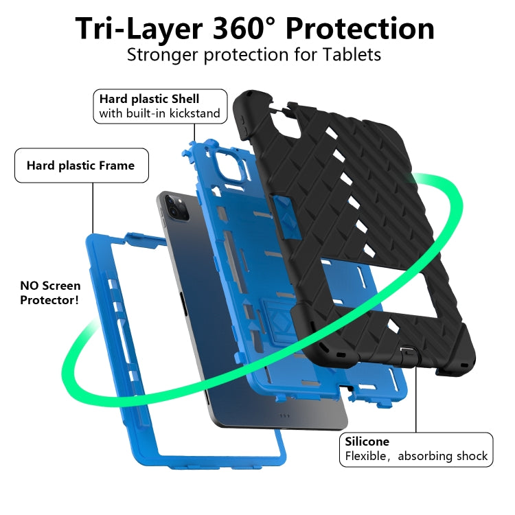 Shockproof Rhombus Robot PC + Silicone Protective Case with Holder & Shoulder Strap For iPad Air 2022 / 2020 10.9
