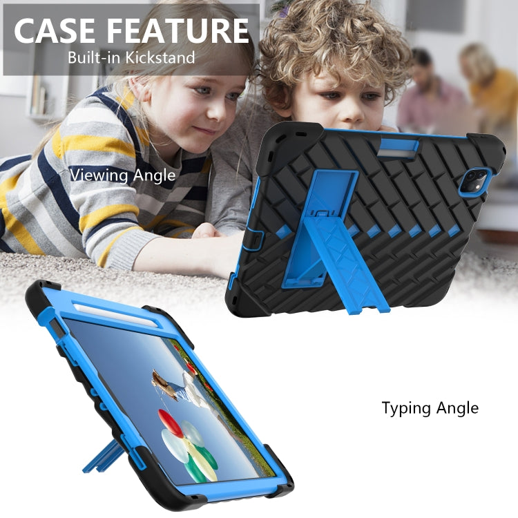 Shockproof Rhombus Robot PC + Silicone Protective Case with Holder & Shoulder Strap For iPad Air 2022 / 2020 10.9