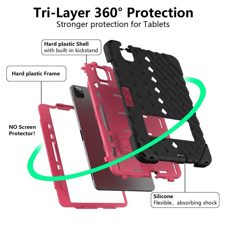 Shockproof Rhombus Robot PC + Silicone Protective Case with Holder & Shoulder Strap For iPad Air 2022 / 2020 10.9