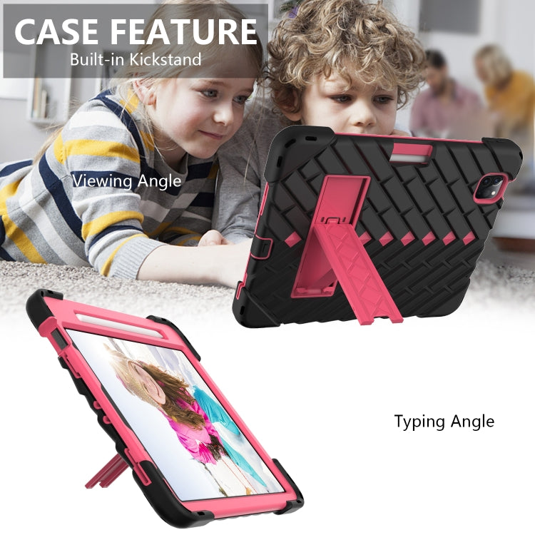 Shockproof Rhombus Robot PC + Silicone Protective Case with Holder & Shoulder Strap For iPad Air 2022 / 2020 10.9