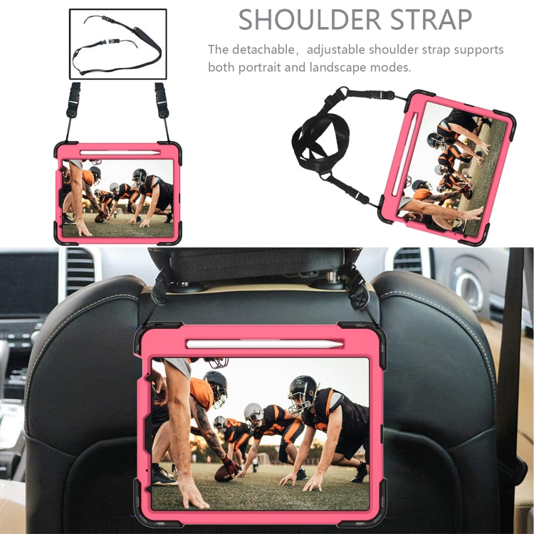 Shockproof Rhombus Robot PC + Silicone Protective Case with Holder & Shoulder Strap For iPad Air 2022 / 2020 10.9