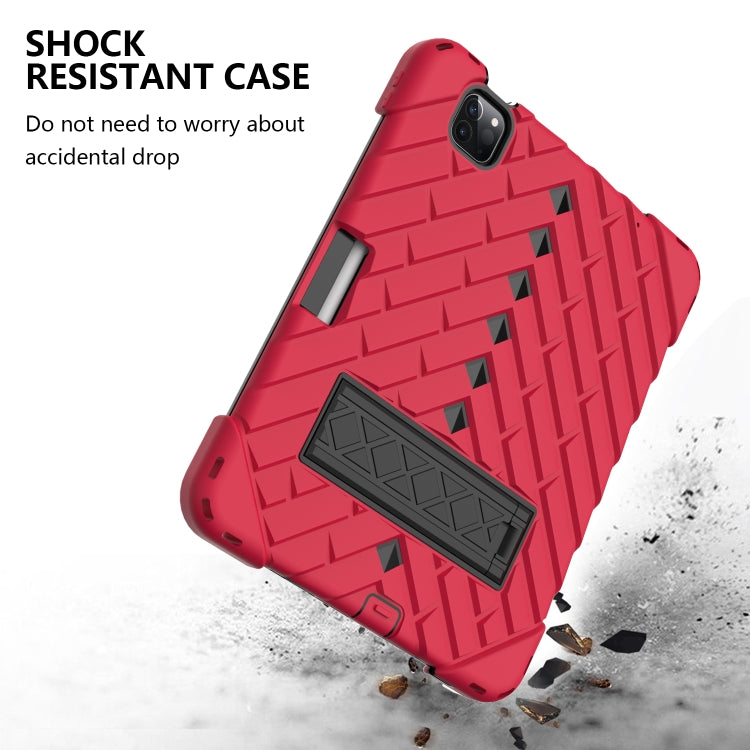 Shockproof Rhombus Robot PC + Silicone Protective Case with Holder & Shoulder Strap For iPad Air 2022 / 2020 10.9