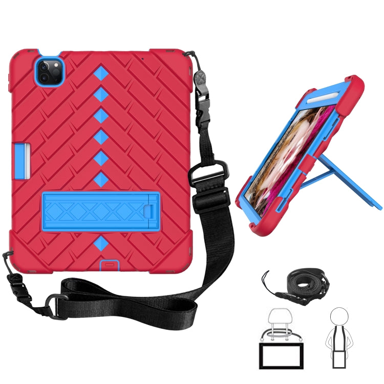 Shockproof Rhombus Robot PC + Silicone Protective Case with Holder & Shoulder Strap For iPad Air 2022 / 2020 10.9