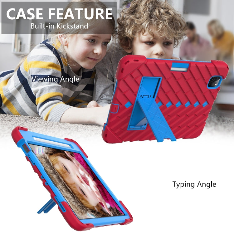 Shockproof Rhombus Robot PC + Silicone Protective Case with Holder & Shoulder Strap For iPad Air 2022 / 2020 10.9
