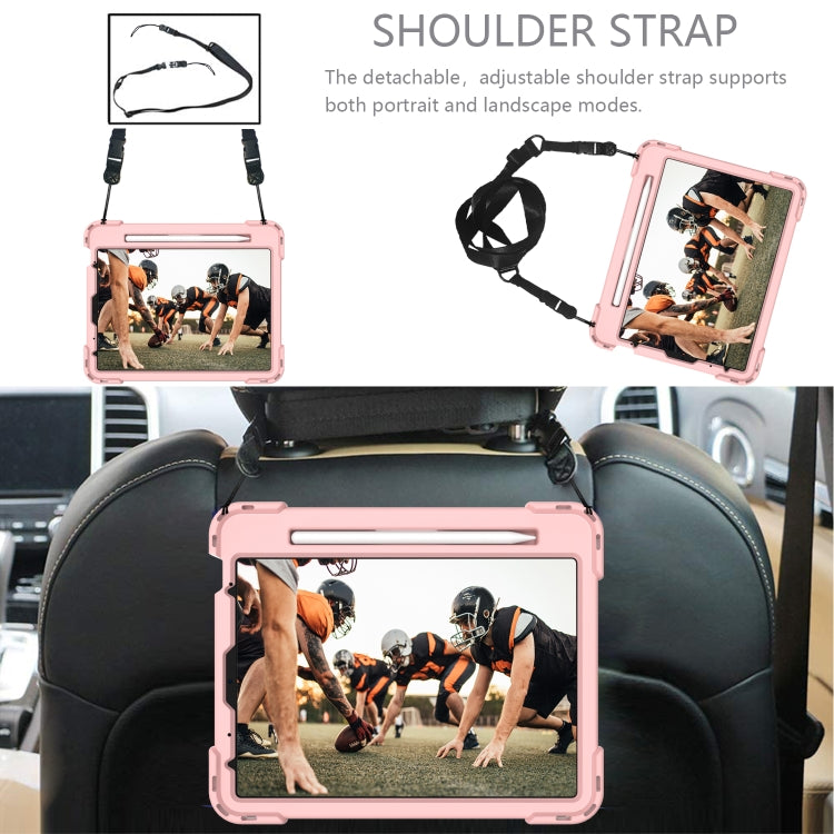 Shockproof Rhombus Robot PC + Silicone Protective Case with Holder & Shoulder Strap For iPad Air 2022 / 2020 10.9