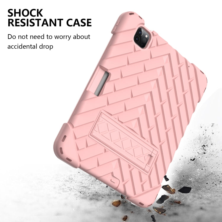 Shockproof Rhombus Robot PC + Silicone Protective Case with Holder & Shoulder Strap For iPad Air 2022 / 2020 10.9