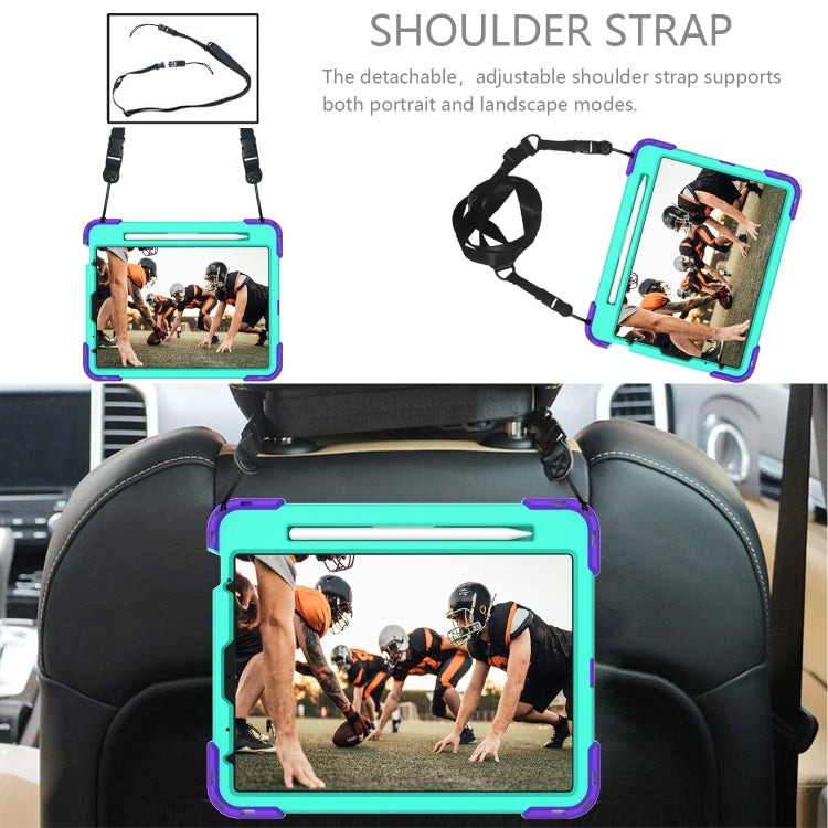 Shockproof Rhombus Robot PC + Silicone Protective Case with Holder & Shoulder Strap For iPad Air 2022 / 2020 10.9