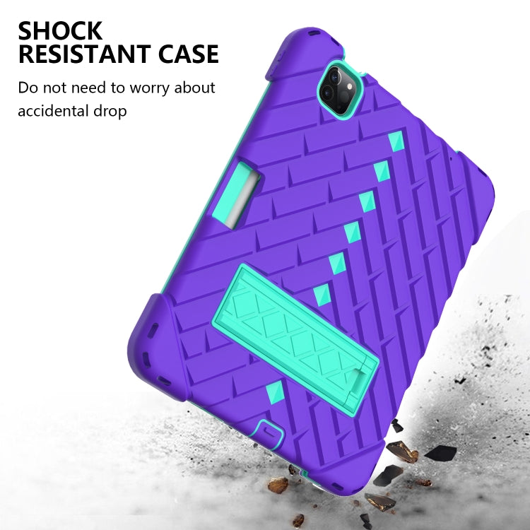 Shockproof Rhombus Robot PC + Silicone Protective Case with Holder & Shoulder Strap For iPad Air 2022 / 2020 10.9