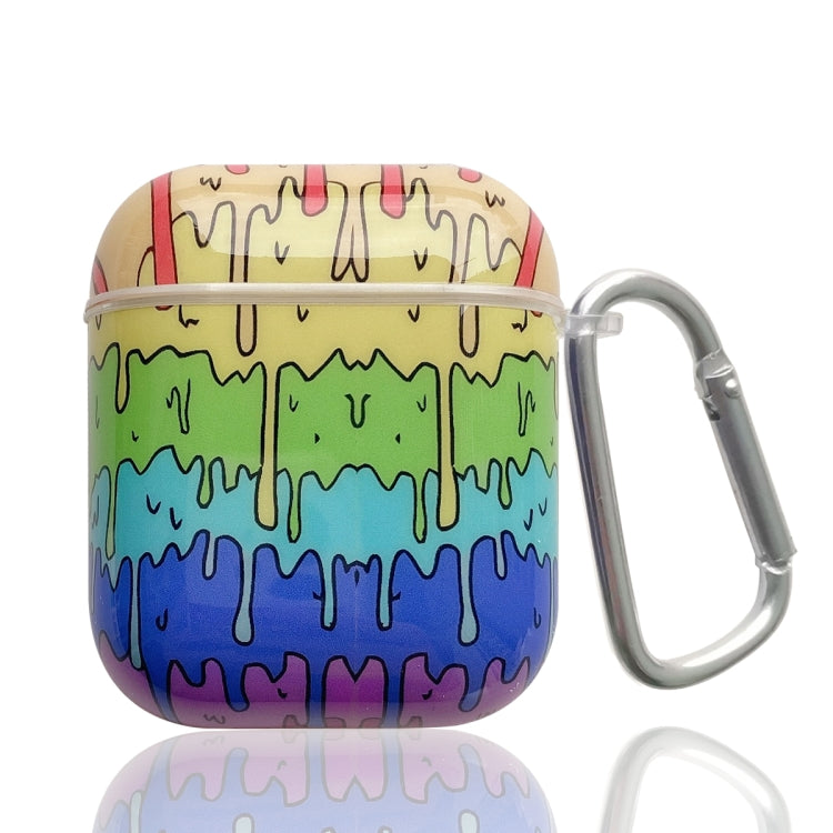 Painted TPU Earphone Protective Case with Hook For AirPods 1 / 2