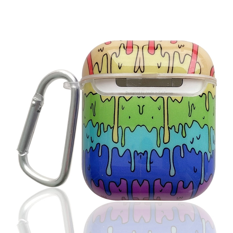 Painted TPU Earphone Protective Case with Hook For AirPods 1 / 2