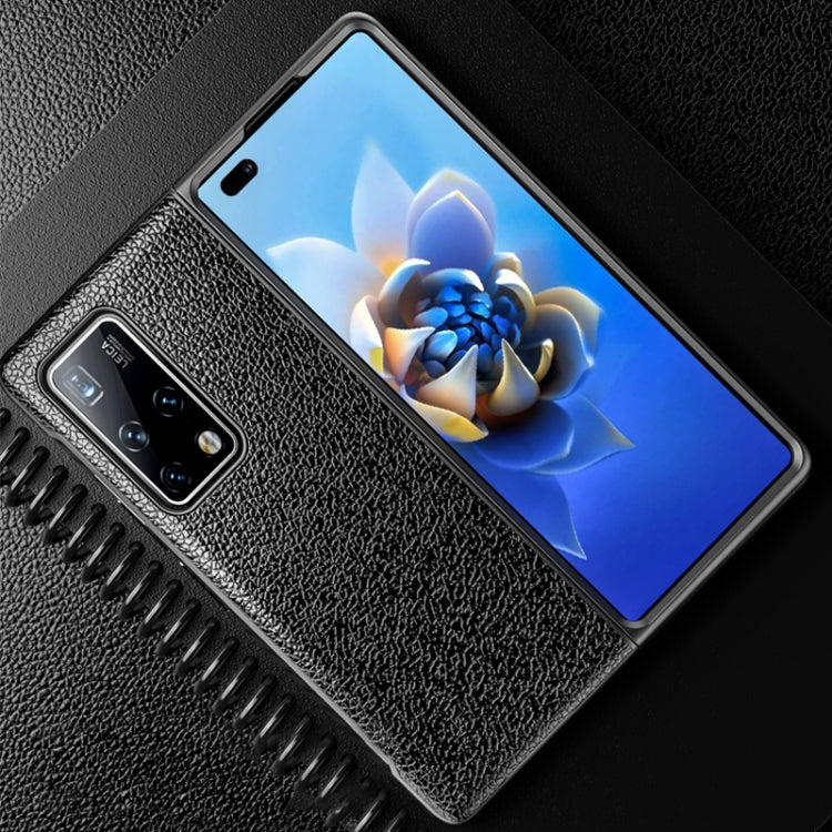 For Huawei Mate X2 Litchi Texture Cowhide Leather + TPU Shockproof Back Cover Case