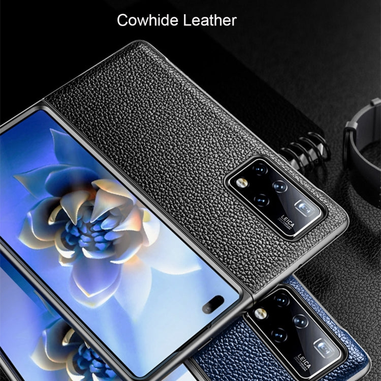 For Huawei Mate X2 Litchi Texture Cowhide Leather + TPU Shockproof Back Cover Case