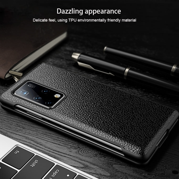For Huawei Mate X2 Litchi Texture Cowhide Leather + TPU Shockproof Back Cover Case